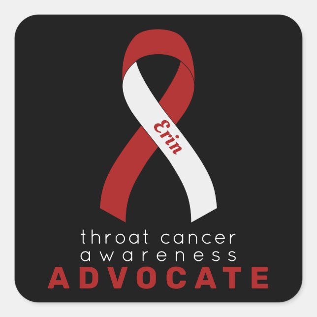 Pegatina de Black Square de Throat Cancer Advocate (Anverso)