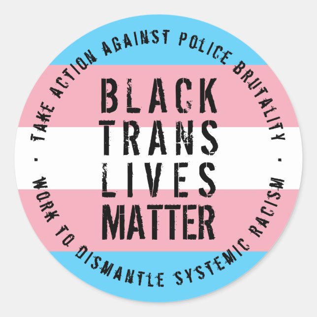 Pegatina de Black Trans Vive Matter (Anverso)