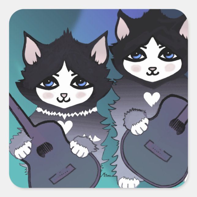 Pegatina de Blues Guitars (Anverso)