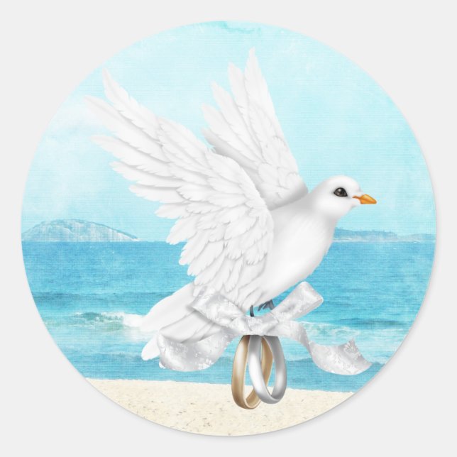 Pegatina de boda de destino (Anverso)