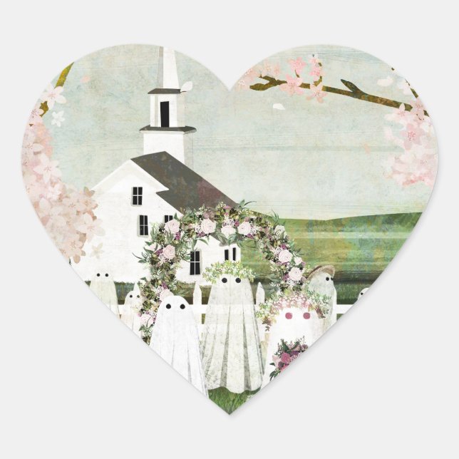 Pegatina de boda de fantasma (Anverso)