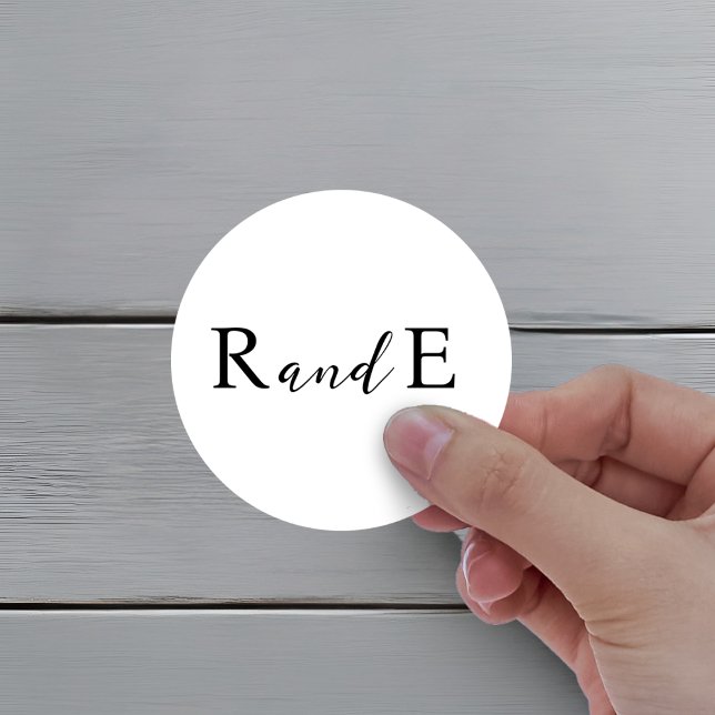 Pegatina de Boda de guiones elegantes clásicos (Subido por el creador)