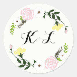 Pegatina de Boda de Jardín Floral