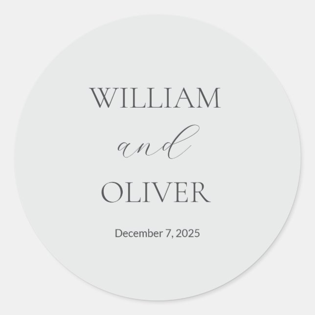 Pegatina de Boda Elegante (Anverso)