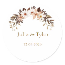 Pegatina de boda minimalista elegante