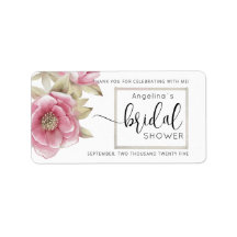 Pegatina de boda moderna para ducha de novia
