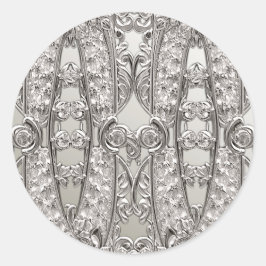 Pegatina de Boda moderno Ornate Silver