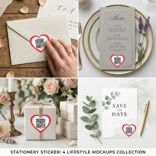 Pegatina de boda personalizada en forma de corazón
