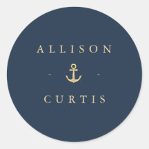 pegatina de bodas náuticos modernos