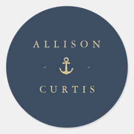 pegatina de bodas náuticos modernos