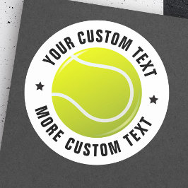 Pegatina de bola de tenis con texto personalizado