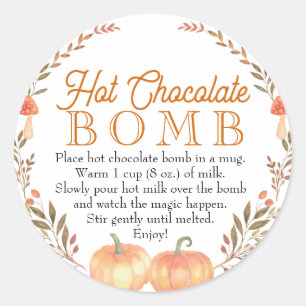 Pegatina de bomba de chocolate caliente otoño