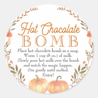 Pegatina de bomba de chocolate caliente otoño