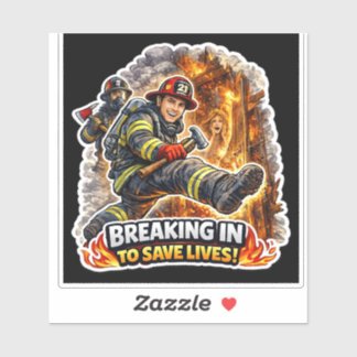 Pegatina de bombero que salva vidas