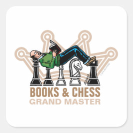 Pegatina de Books & Chess Grand Master Square