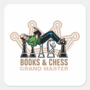 Pegatina de Books & Chess Grand Master Square