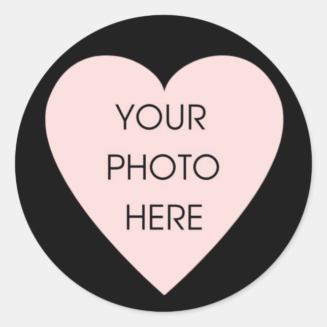 Pegatina de borde del corazón negro con huella de  (Anverso)