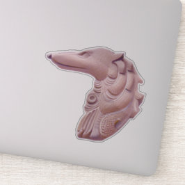 Pegatina de Borzoi Rosa con Perfil Recortado
