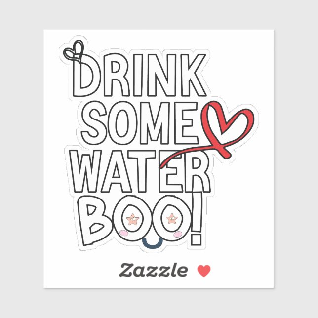 Pegatina de botella de agua dulce (Hoja)