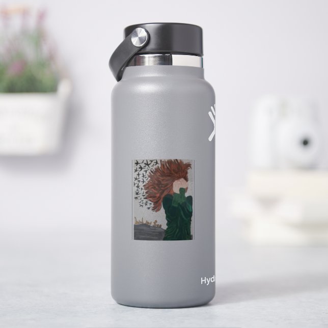 pegatina de botellas de agua "Bird Set Free" (hidrofrasco)