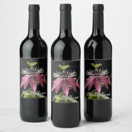 Pegatina de botellas de vino, passiflora