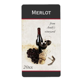 pegatina de botellas de vino y copas