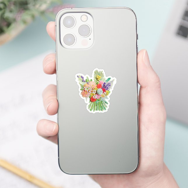 Pegatina De Bouquet Verde Para Los Amantes De Las  (Teléfono)