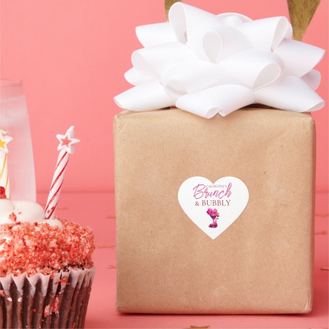 Pegatina de Brunch y Bubbly Favor de Galentine (Fiesta)