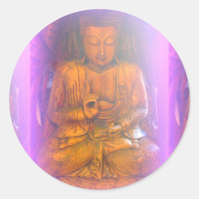 pegatina de buddha de aura morada (Anverso)