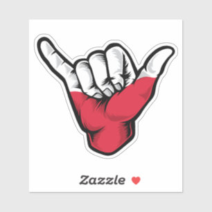 Pegatina de buena vibra de la bandera de Polonia c