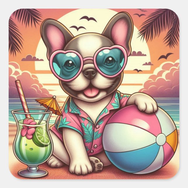 Pegatina de Bulldog francés (Anverso)