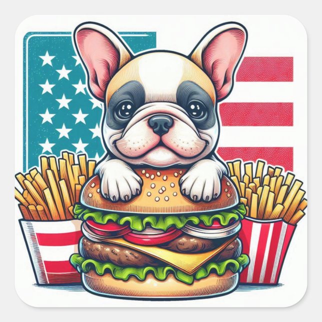Pegatina de Bulldog francés (Anverso)