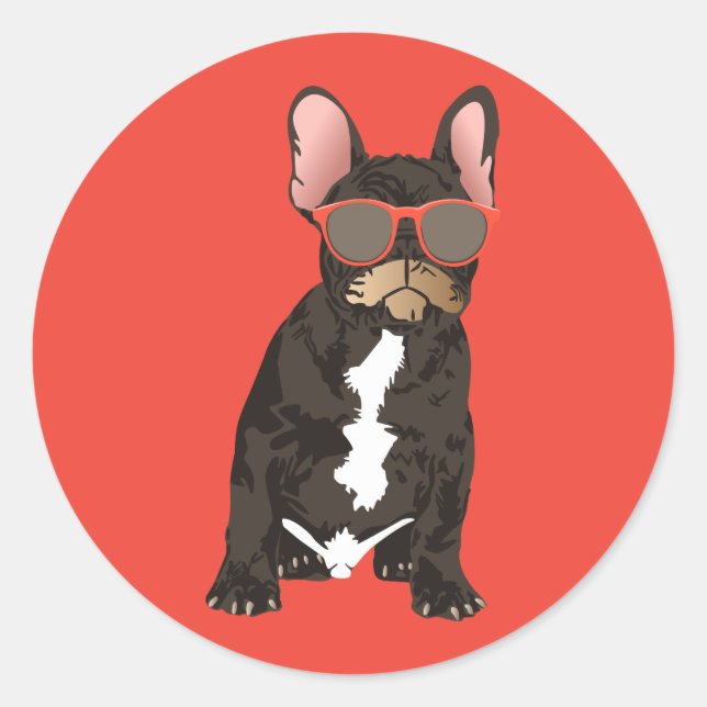 Pegatina de Bulldog francés de Guay (Anverso)