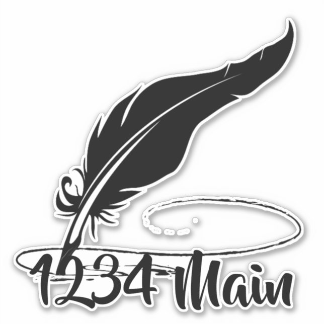 Pegatina de buzón de la pluma de Quill (Anverso)