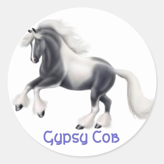 Pegatina de Caballo Gypsy Cob (Anverso)