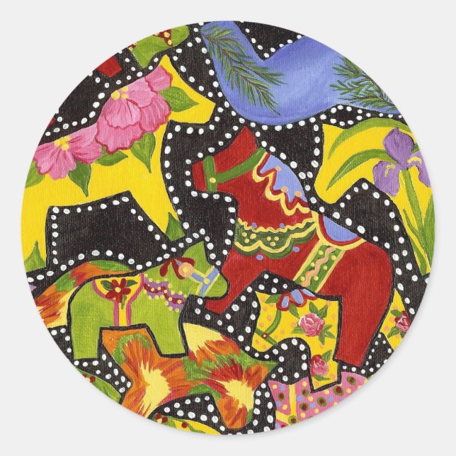 Pegatina de Caballos de Dala (Anverso)