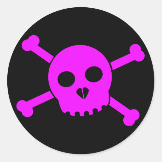 Pegatina de cabeza de Deth Rosa inclinado