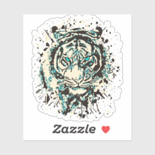 Pegatina de cabeza de tigre - Pegatina de tigre az