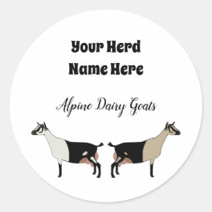 Pegatina de cabras lecheras alpinas personalizadas