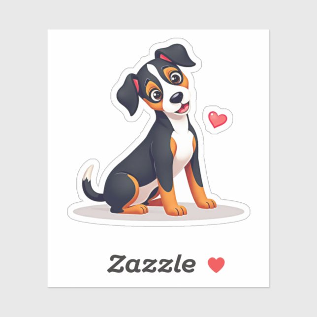Pegatina de cachorro adorable Kawaii Manchester Te (Hoja)