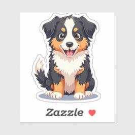 Pegatina de cachorro de pastor australiano kawaii