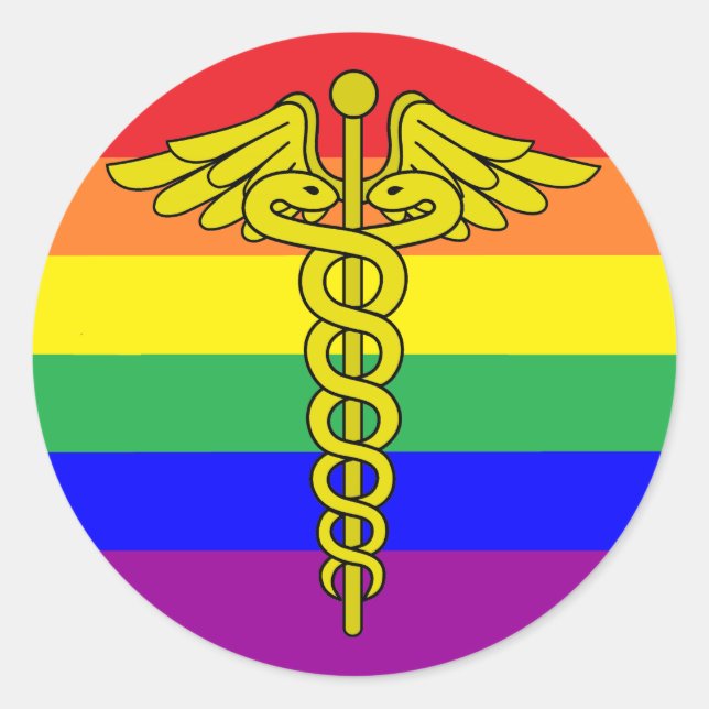 PEGATINA de Caducto de Atención Médica LGBTQ (Anverso)