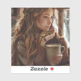 Pegatina De Café Con Amigos