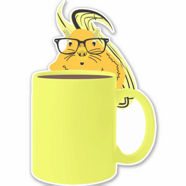Pegatina de café de ardilla (Anverso)