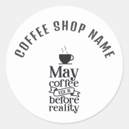 Pegatina de café de tipografía graciosa