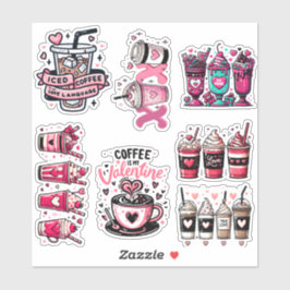 pegatina de café el día de San Valentín