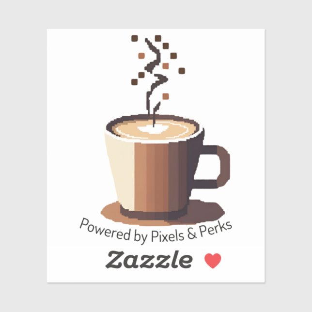 Pegatina de Café y Pixels - Caffeine Lovers Planne (Hoja)