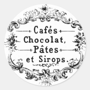 Pegatina de cafetería francés de época