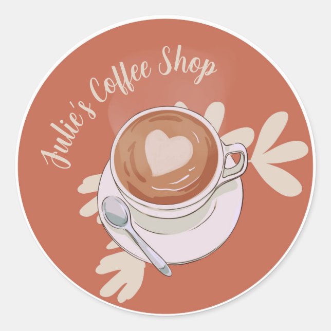 Pegatina de Cafetería Personalizada (Anverso)