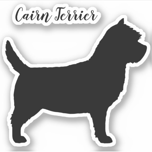 Pegatina de Cairn Terrier Dog Silhouette Vinyl (Anverso)